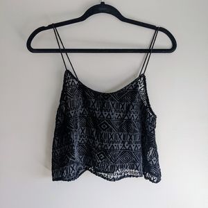 Sheer crop festival top